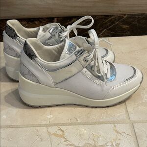 Michael Kors Cream and Silver Women's Sneakers